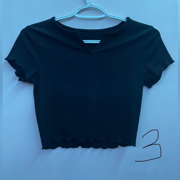 3 Shein Ribbed Crop Top Bundle! 2 Light Blue, 1 Black - Picture 7 of 9